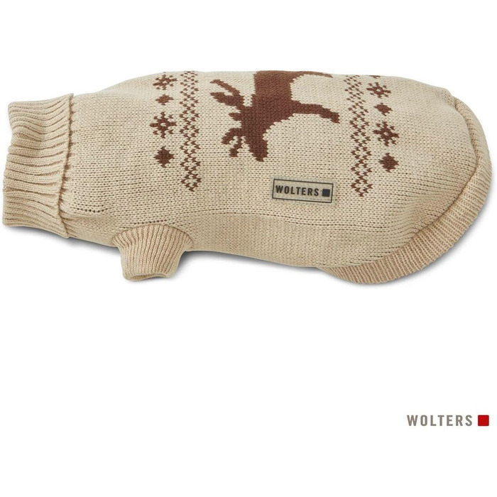 В'язаний светр Wolters Moose Brown/White, Довжина спинки 35 см, бежевий/коричневий