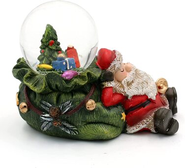 Чудовий снігова куля, з подарунковим пакетом, ялинкою та подарунками, Розміри L / W/ H 9 x 5 x 8 см діаметр кулі 4,5 см. (Дід Мороз)