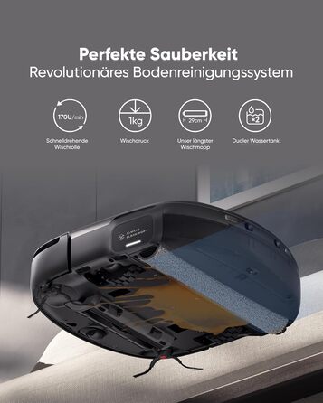 Робот-пилосос eufy L60 з базою самостійного очищення, потужність 5000Pa, захист від намотування волосся, 60 днів без випорожнення, iPath лазерна навігація (відновлений) (S1 Pro)