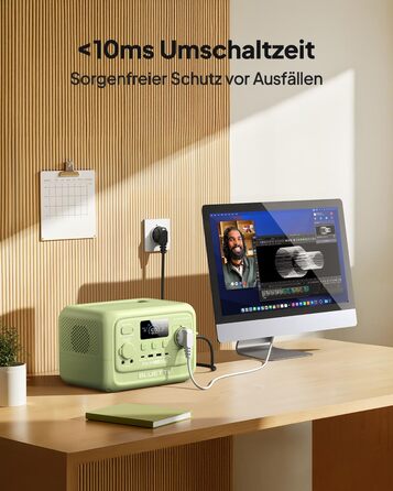 Портативна електростанція Elite 30 V2-Wiesengrün: 288 Wh, 600W AC, LFP, сонячний генератор для кемпінгу та надзвичайних ситуацій