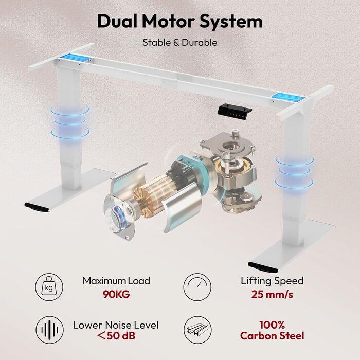 Регульований стіл Sanodesk 160x70 см – електричний підйомний стіл, чорний, до 90 кг