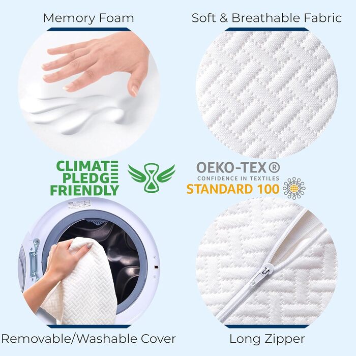 Ергономічна подушка між ніг 5 STAR UNITED з ефектом пам'яті (Memory Foam) для сну на боці, при болях у спині, стегнах та сідничному нерві, біла