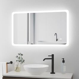 Дзеркало для ванної кімнати з LED-підсвічуванням BD-Baode 40x60 см, 3 режими світла, сенсорне керування
