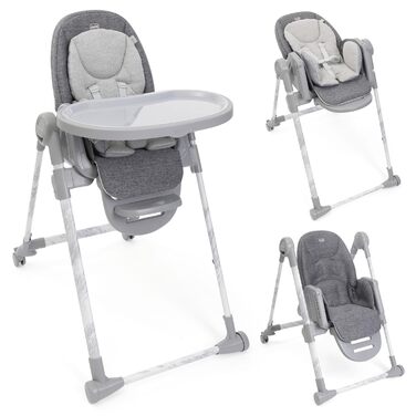 Дитячий стільчик Chicco Polly Armonia - 3в1, до 40 кг, 9 положень висоти, регульована підніжка, компактний, темно-сірий