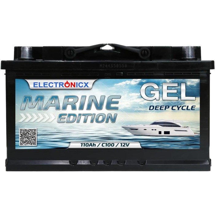 Гелева батарея 12 В 140 Ач Marine Edition технологія GEL, сонячна батарея для човнів, автофургони, надійна надійна батарея для кемпінгу на човні Sola (110 Ач)