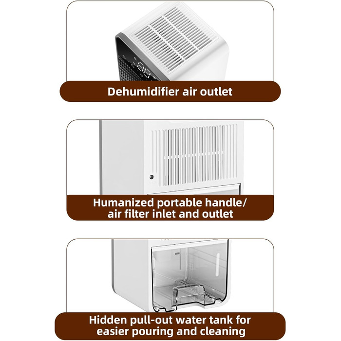 Зволожувач повітря Irishom з цифровим дисплеєм, автоматичною функцією відтавання, 2 режимами зволоження, 6 таймерами, індикатором повного бака, кольоровою нічником, знімним баком 1200 мл
