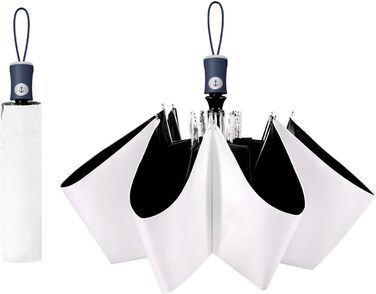 Компактні кишенькові парасольки CUBY Міні-штормозахисна вітрозахисна ультрафіолетова автоматична парасолька відкривати/закривати для туристичного бізнесу (білий, 8 ребер)