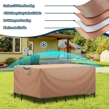 Захисний чохол для садово-патіо меблів, водовідштовхуючий, 420D Oxford, Anti-UV, 150x90x75 см