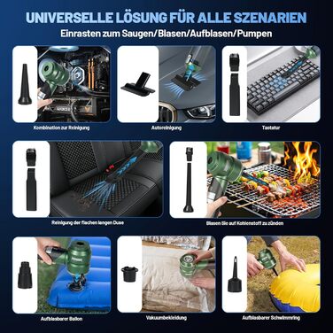 Акумуляторний ручний пилосос HANSILK 4 в 1, бездротовий автомобільний пилосос 25000Па, безщітковий двигун, 3 режими потужності, складаний міні-пилосос для авто, дому, диванів та шерсті тварин