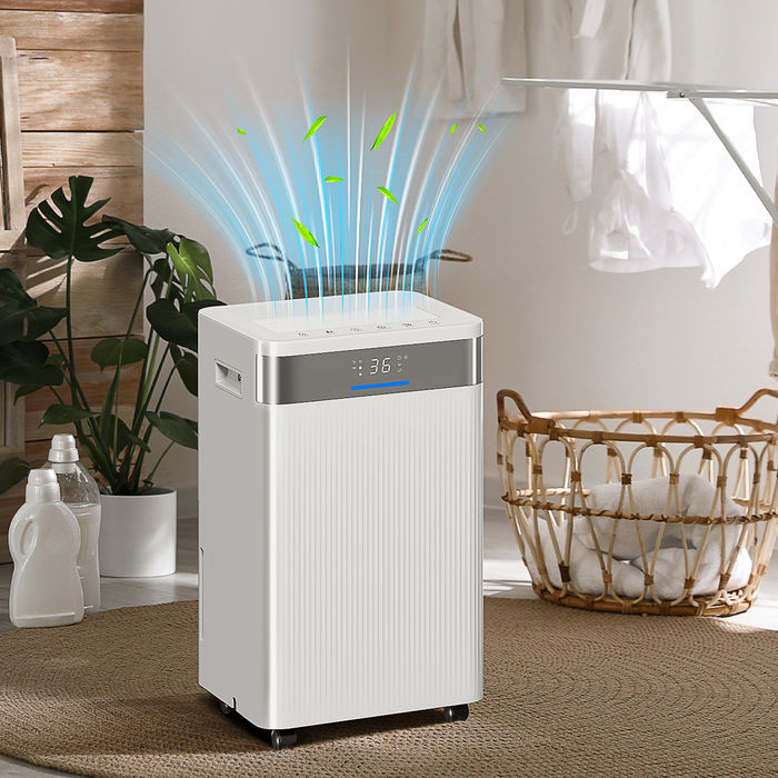 Зволожувач повітря, об'єм бака 4,5 літра, таймер на 24 години, LED-дисплей, пластиковий корпус, білий