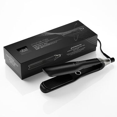 Випрямляч для волосся ghd Chronos Max з широкими пластинами, чорний колір - швидке укладання, блиск, менше пуху, 24 години фіксації, без пошкодження волосся, ідеально для густого та кучерявого волосся