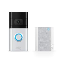Відеодзвінок Ring Video Doorbell 3 з акумулятором + Chime | Відеодзвінок з камерою, HD-відео, Wi-Fi, детекція руху, нічне бачення, акумулятор, що швидко замінюється | Система відеоспостереження для вашої вхідних дверей