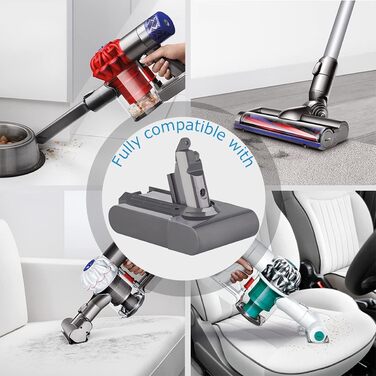 Змінна батарея EOHJAR 21,6 В 4000 мАг для Dyson V6/DC62/DC59/DC61/DC58/DC72/DC74 з 2 попередніми фільтрами