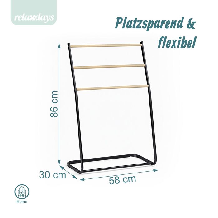 Підставка для рушників Relaxdays, 3 яруси, метал