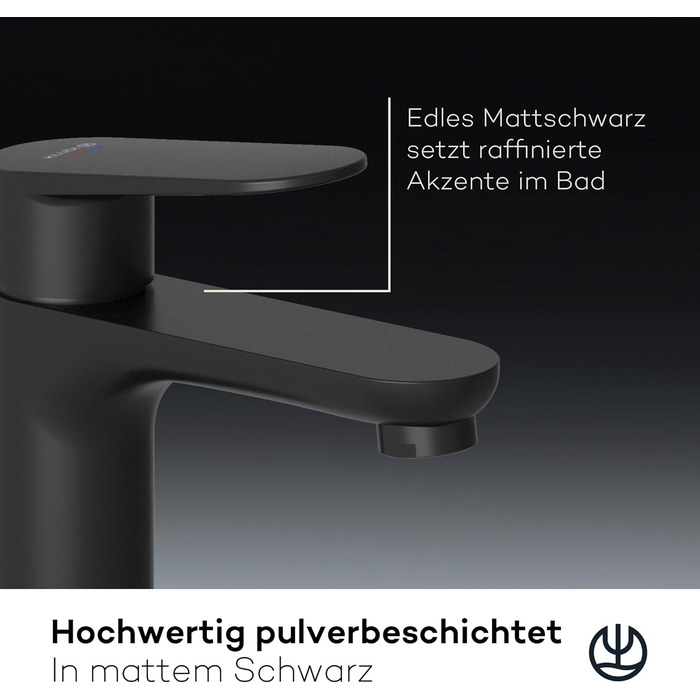 Змішувач для ванни KLUDI-X1 з ручкою-витяжкою, висота зливу 75 мм, хромований, з виливним водозбіром, для ванни, керамічний картридж, акумулятор, чаша для води з підключеннями (S, чорний матовий)