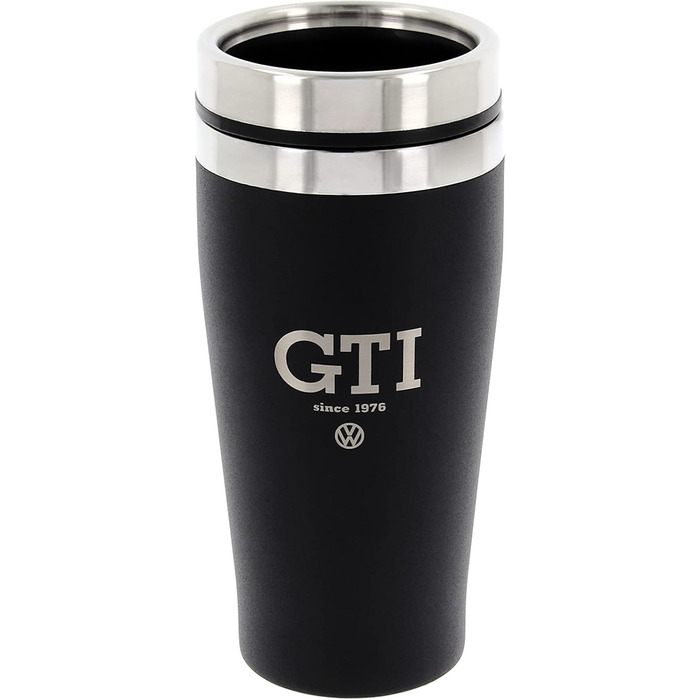 Термокружка Volkswagen GTI з нержавіючої сталі, 450 мл, чорна (BRISA Collection)