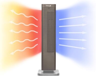 Обігрівач та вентилятор 2-в-1 Clean Air Optima CA-904G Smart: дизайн, 1000/2000 Вт, термостат, осциляція 80º, для приміщень до 40 м² (коричневий)