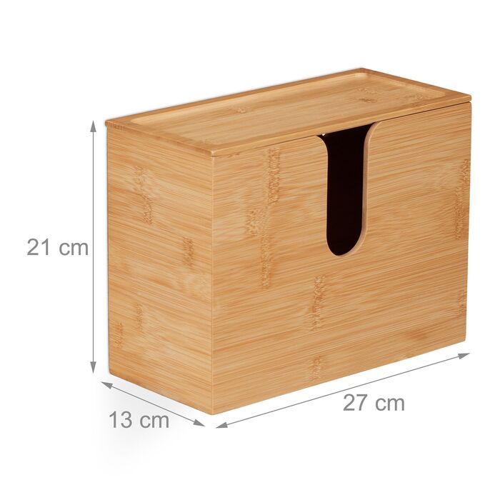Диспенсер для паперових рушників Relaxdays з бамбука з кришкою