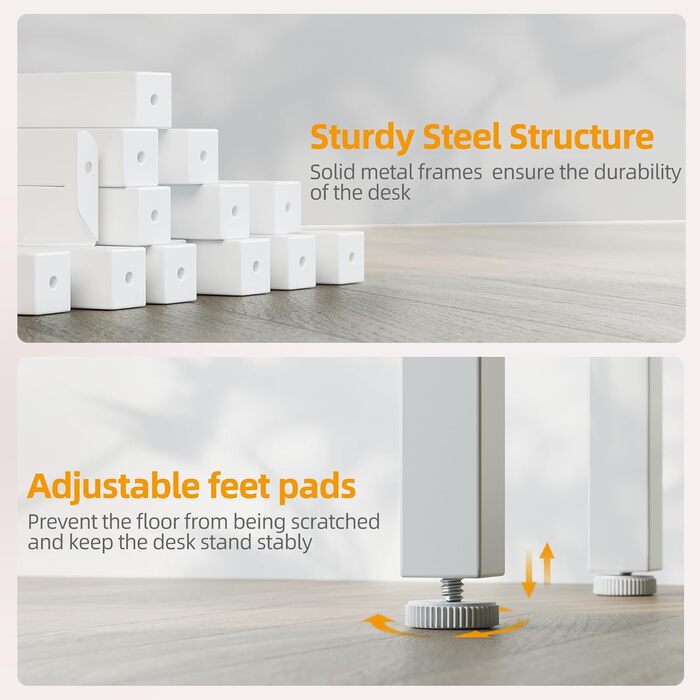 Бексв'ю кутовий стіл L-подібний для геймінгу 100x70 см з полицями, білий. Стіл для комп'ютера, навчання, роботи вдома.