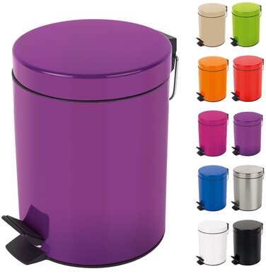Косметичне відро Spirella Сідней Вайс відро для сміття Педаль відро для сміття-5 літрів-зі знімним внутрішнім відром (фіолетовий)