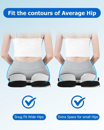 Ортопедична подушка Xespis для сидіння, Memory Foam, для болю в куприку, сідниці, геморої, спини, чорна