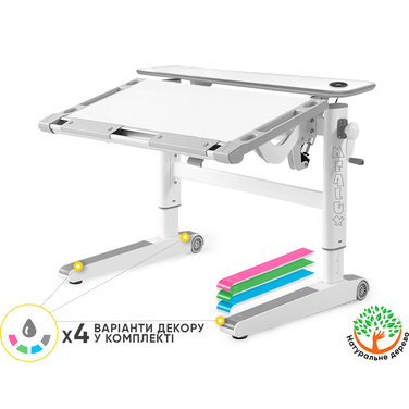 Дитячий стіл Mealux Ergowood M Multicolor W Energy (арт.BD-800 W/MC Energy)