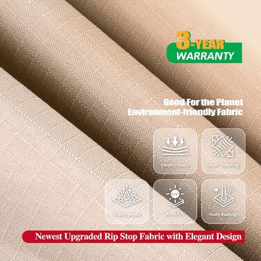 Накладка для садово-патіо меблів F&J Outdoors: водовідштовхувальна, захист від сонця, для 3-х місць, 208x99x61/89 см, бежева