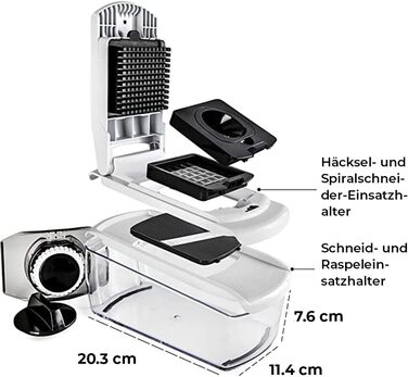 Многофункціональний овочевий слайсер-мандоліна 7-в-1 (білий) - для овочів, фруктів, сиру, цибулі, картоплі, огірків