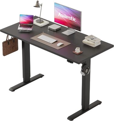 Регульований за висотою стіл Agilestic: електричний, з пам'яттю, ергономічний, 110x60 см, білий/чорний