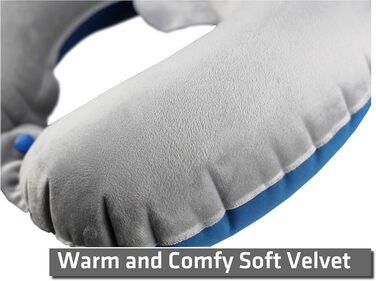 Подушка для подорожей TREKOLOGY надувна, блакитна: для шиї та голови в літаку та під час подорожей