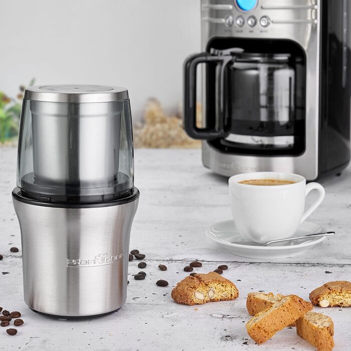 ProfiCook Kaffeeschlagwerk PC-KSW 1021 N: Електричний подрібнювач для кави та спецій, нержавіюча сталь, 200 Вт, імпульсний режим