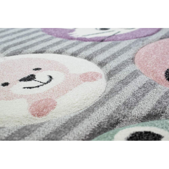 Дитячий килим тварини килим для дитячої кімнати тварини зоопарку сірого кремового кольору Розмір (160 см круглий)