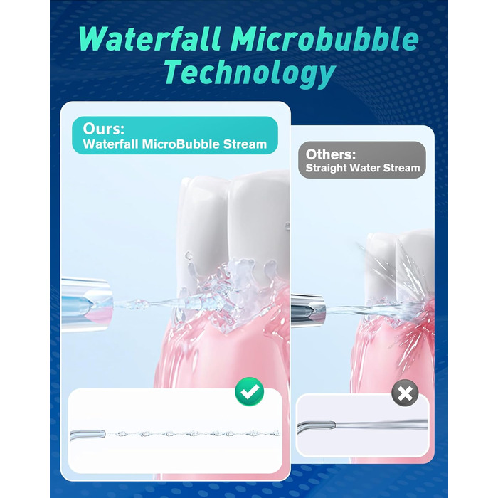 Іригатор для порожнини рота Munddusche: Професійний очищувач зубів з технологією мікробульбашок, регульований тиск води, для чищення зубів та брекетів, чорний