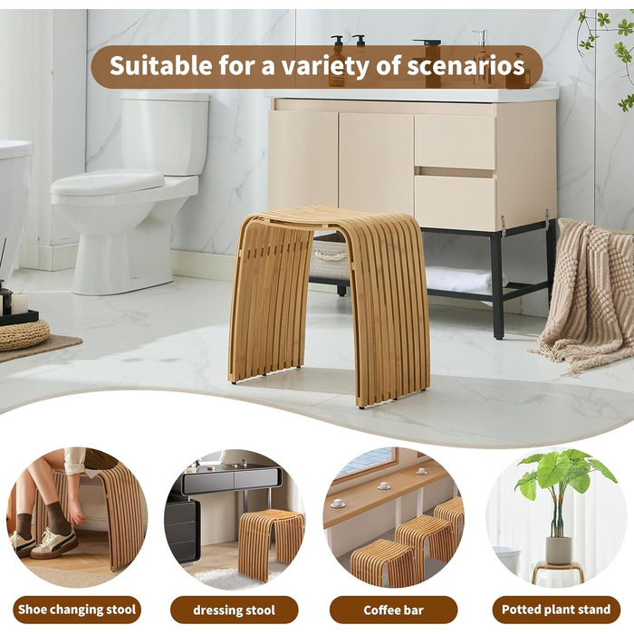 Пуф Bambushocker: багатофункціональний, без монтажу, для ванної, вітальні, спальні, робочого кабінету, їдальні