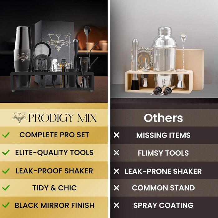 Набір бармена Elite Mixology: Шейкер Boston 20 предметів з підставкою, рецепти. Нержавіюча сталь