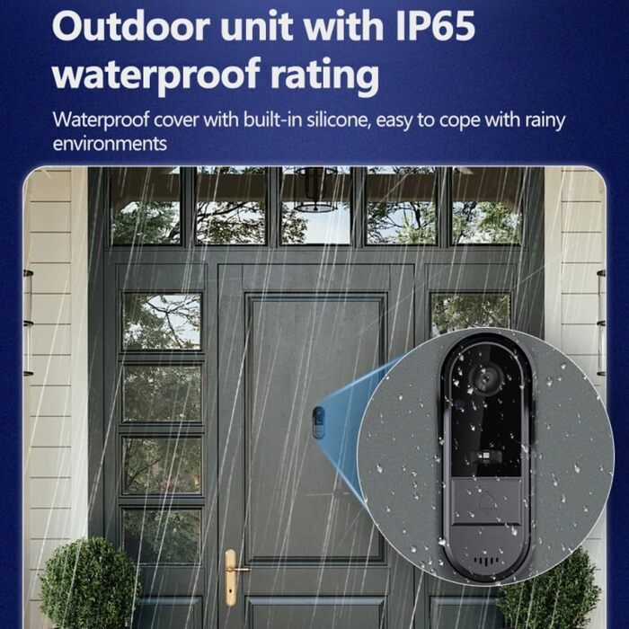 Відеодзвінок Winnes з камерою 1080P, Bluetooth, IP65, 4.3
