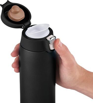 Термокружка Emsa N21518 Travel Mug Light - 0.4 л, нержавіюча сталь, клапан, BPA Free, блакитний колір
