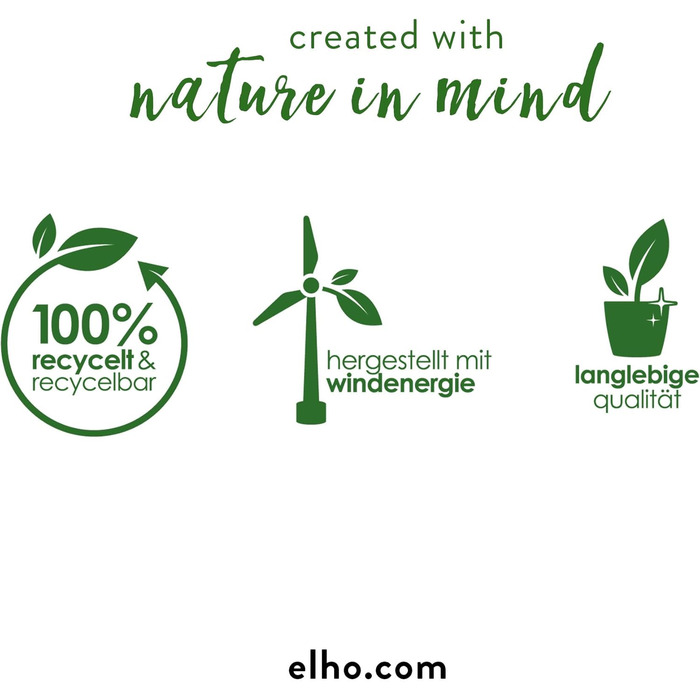 Горщик Elho Sereh Rund 40 - для дому та саду - з переробленого пластику, бежевий, Ø 39.0 x H 33.3 см