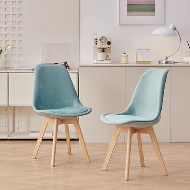 Набір обідніх стільців 6 шт., масивні дерев'яні ніжки, знімні подушки, кухонні стільці, сучасний дизайн. (6 стільців, 8 стільців, гусячий пух, зелений)