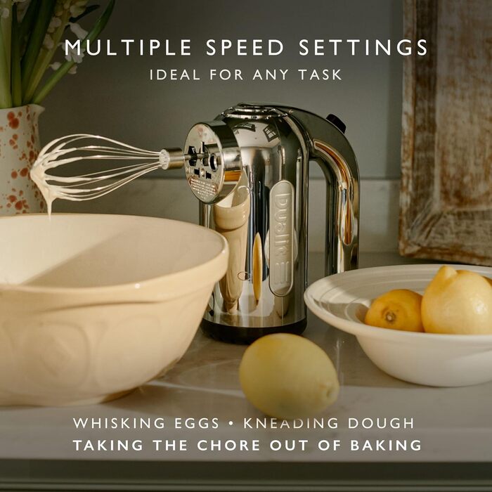 Міксер ручний DUALIT 89320, хром, нержавіюча сталь, з британською вилкою (UK Plug), срібний