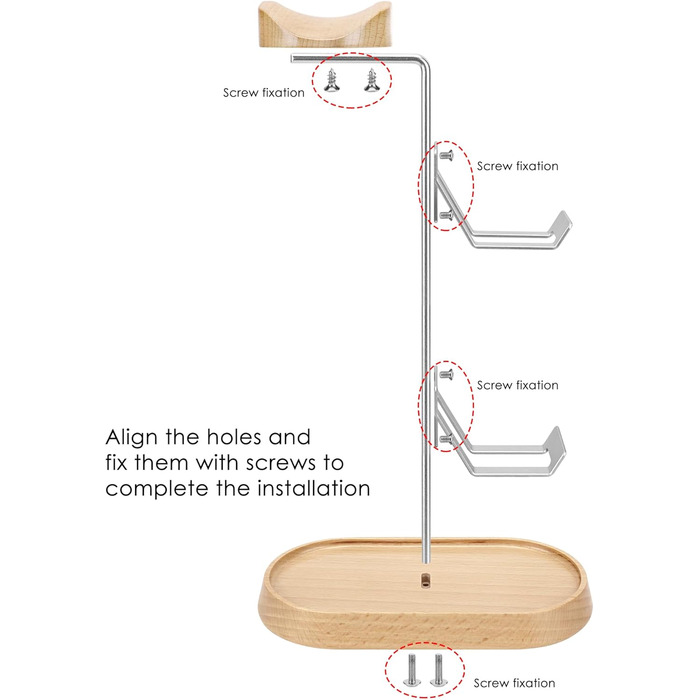 Підставка для навушників та геймпадів GEEKRIA 2-в-1 з дерева та алюмінію, сумісна з PS5/PS4, Xbox One, Nintendo Switch, Sennheiser, Bose, Beats, Razer, HyperX, Sony