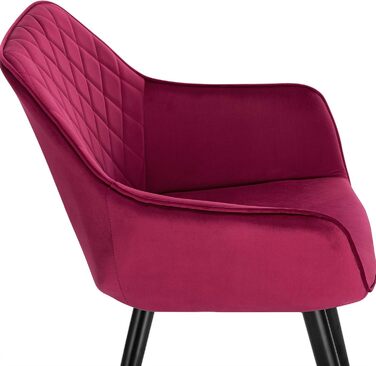 Крісла для їдальні WOLTU, 1 шт., для кухні, вітальні, оббивка з велюру, металеві ніжки, темно-червоний колір