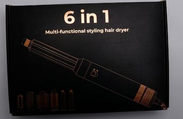 В-1 Airstyler автоматична щітка для завивки, випрямлення та об'єму для сухого волосся (чорний/золотий), 6-