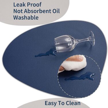 Набір серветок Myir JUN з екошкіри (6 шт., сіро-блакитний)