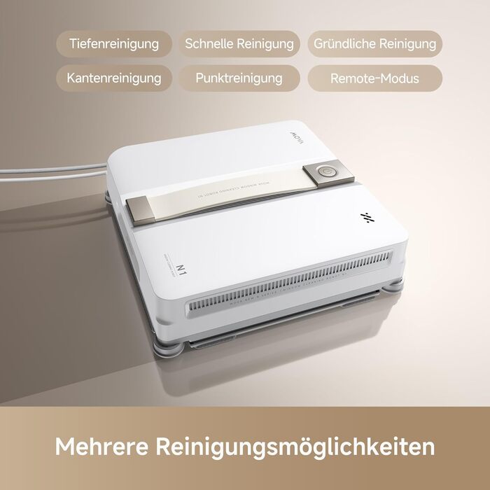 Робот для миття вікон MOVA N1, компактний, система подвійного розпилення, 8000 Па, безпечний, інтелектуальна навігація, повне покриття, все в одному