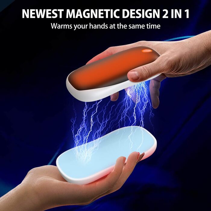 Електричний ручний гріє 5000mAh, 2 шт. - багаторазовий кишеньковий гріє для активного відпочинку, зимовий подарунок для дітей, жінок та чоловіків (чорний)