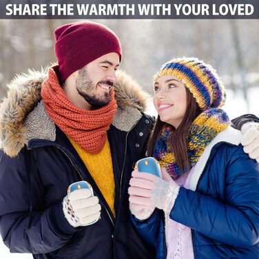 Електричний грієчка для рук 5000mAh, 2 шт. - багаторазовий кишеньковий грієчка для активного відпочинку, зимовий подарунок для дітей, жінок та чоловіків (блакитний)