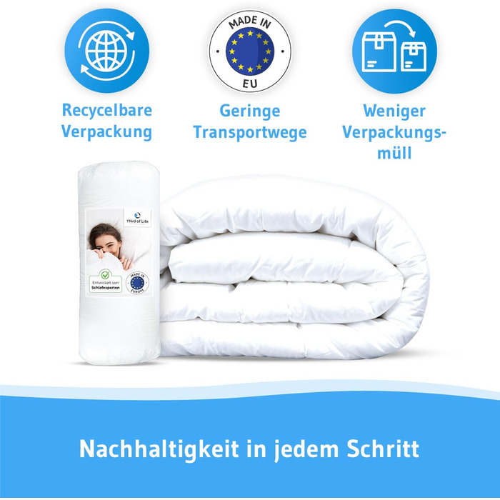 Ковдра на всі сезони 135x200, 100% екологічна, Verda з обробкою, терморегулююча та дихаюча, для алергіків