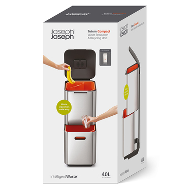 Контейнер для сміття з двома контейнерами 40 л графітовий Totem Compact Joseph Joseph Joseph