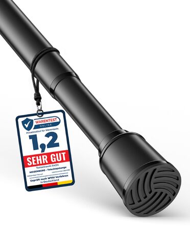 Штанга для штор без свердління 370-420 см, чорна, Ø 32 мм - натяжна штанга для штор, душової кабіни, дверей та шафи